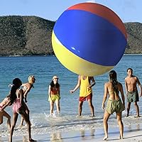 Heavy Duty Jumbo Size 12 Foot Diameter Beach Ball - Comes with Bonus 24 Inch Beach Ball!
