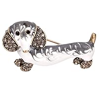 Cute Brooches for Party Cute Dachshund Dog Rhinestone Inlaid Brooch Pin Animal Shape Lapel Breastpin for Costume Decoration