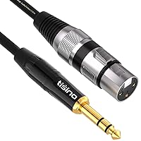 tisino XLR Female to 1/4 Inch (6.35mm) TRS Jack Lead Balanced Signal Interconnect Cable XLR to Quarter inch Patch Cable for Speaker - 3.3 Feet