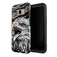 BURGA Phone Case Compatible with Samsung Galaxy S8 - Hybrid 2-Layer Hard Shell + Silicone Protective Case -Bird of JOVE Savage Wild Eagle - Scratch-Resistant Shockproof Cover
