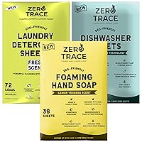 Eco-Friendly Cleaning Trio: Fresh Scent Laundry, Dishwasher, & Hand Soap - Zero Trace Sheets