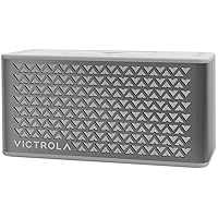 Victrola Music Edition 2 Tabletop Bluetooth Speaker, IP67 Water and Dust Resistant, 20 Hour Battery Life, Multi-Speaker Pairing, Premium Sound and Passive Bass Radiator, Silver