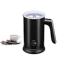 Simple Deluxe Electric Milk Frother, 4 in 1 Electric Milk Steamer 250ml/8.4oz Automatic Hot and Cold Milk Foam Maker and Milk Warmer for Latte, Macchiato, Cappuccinos,Black