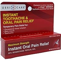 GeriCare Benzocaine 20% Instant Toothache & Oral Pain Relief Gel 0.5 oz. (14.2g) (Pack of 1)