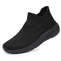 SHULOOK Womens Slip on Walking Shoes Comfort Lightweight Breathable Sock Shoe Non-Slip Mesh Casual Fashion Tennis Running Sneakers