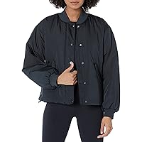 Amazon Essentials Womens Relaxed-Fit Recycled Polyester Padded Cropped Bomber Jacket