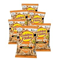 Golden Flake Pork Skins Curly Q's Original 3.5 oz (6 pack)