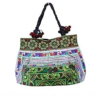 BTP! Hmong Shoulder Bag Hilltribe Large Tote Ethnic Purse Shoulder Floral Embroidered Fabric HMT23