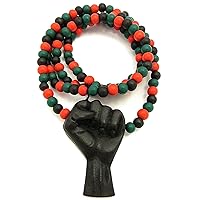 Power Fist All Natural Wood or Metal Pendant Necklace