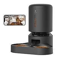 Automatic Cat Feeder with Camera for Two Cats, 1080P HD Video with Night Vision, 5G WiFi Pet Feeder with 2-Way Audio for Cat & Dog, Low Food & Motion & Sound Alerts, Dual Tray, Black 5L