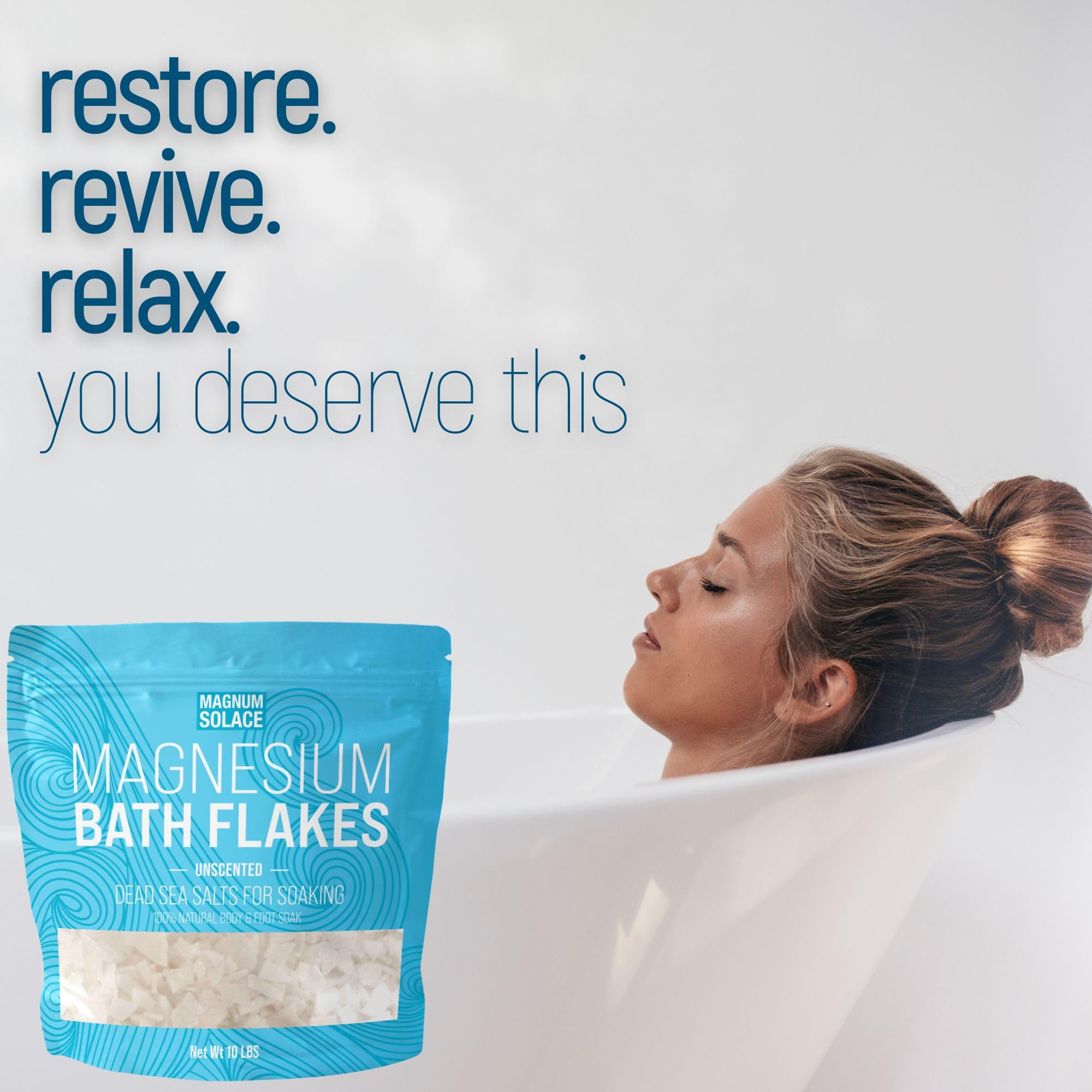 Nighttime Magnesium Cream (Sandalwood) & Large 10 LBS Bath Flakes