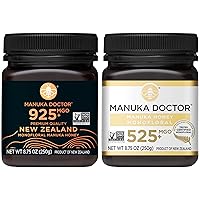 MGO 925+ and MGO 525+ Manuka Honey Monofloral Value Bundle, 100% Pure New Zealand Honey. Certified. Guaranteed. RAW. Non-GMO, 2 x 8.75oz Pots