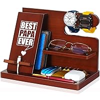 Papa Gifts, Christmas Stocking Stuffers for Papa, Wood Phone Docking Station, Fathers Day Birthday Papa Gifts from Grandchildren, Phone Stand for Papa
