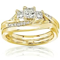 Kobelli Diamond Wedding Set 1/2ctw in 14K Yellow Gold