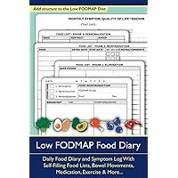 Low FODMAP Food Diary: Daily Food Diary and Symptom Log with Self-Filling Food Lists, Bowel Movements, Medication, Exercise & More...