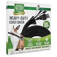 Small Pet Select Heavy Duty Cord Cover - Black, 10ft - Ultra Durable Electrical Cable and Wire Protector for Rabbits, Dogs, Cats and Other Pets - Cord Management and Animal Protection