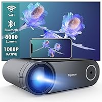 Native 1080P Projector, Bluetooth Projector WiFi Projector (grey)