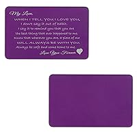 Love You Forever Engraved Metal Wallet Mini Insert Card - Purple