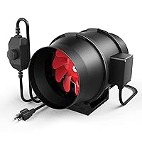 iPower 6 Inch 395 CFM Inline Duct Fan HVAC Exhaust Blower Air Circulation with Variable Speed Controller Vent for Hydroponics Grow Tents/Basements/Kitchens Ventilation