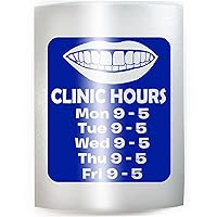 DENTIST CLINIC HOURS - ADD YOUR CUSTOM WORDS, COLOR & SIZE - Business Front Door Window Vinyl Decal Sticker E