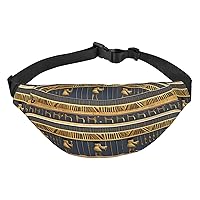 Egyptian Pharaonic Frescoes Print Fanny Packs for Women Men Crossbody Waist Bag Waterproof Belt Bag with Adjustable Strap