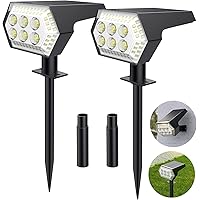 Spot Lights Outdoor, 4 Bright Modes Solar Lights Outdoor with IP65 Waterproof, 2-in-1 Outdoor Spot Lights Suitable for Yard, Garden, Pathway, Driveway, Walkway, 108 LEDs, 2 Pcs