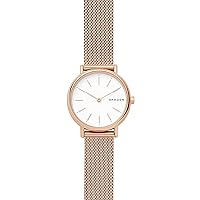 Skagen Watch for Women Signatur Lille, Two Hand Movement, 30 mm Rose Gold Stainless Steel Case with a Stainless Steel Mesh Strap, SKW2694