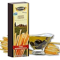 Alessi Imported Breadsticks, Thin Autentico Italian Crispy Bread Sticks, Low Fat Made with Extra Virgin Olive Oil (Thin, 3 Ounce (Pack of 3))