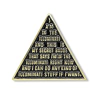 Illuminati Pyramid Lapel Pin - [Black & Gold][1'' Tall]
