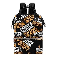 Daddy's Future Hunting Buddy Diaper Bag Backpack Multifunction Travel Backpack Large Capacity Waterproof Mommy Bag Black-Style