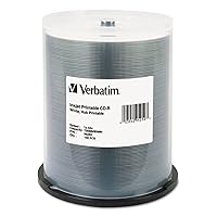 Verbatim CD-R 700MB 52X White Inkjet Hub Printable Recordable Media Disc - 100pk Spindle