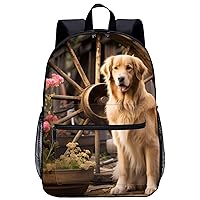 Goldhair Dog 17 Inch Laptop Backpack Large Capacity Daypack Travel Shoulder Bag for Men&Women