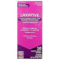 Rite Aid Laxative Powder Packets, Travel Size - 10 Packs of Single Doses, Polyethylene Glycol 3350, Stool Softner for Constipation Relief