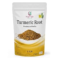 Turmeric root 1 lb | Cut and Sifted Dried Turmeric Pieces | Flavourful Indian Spice | Make Healthy Teas, Smoothies and Lattes | Curcuma longa | 100% Pure and Natural | by Yogi’s Gift®