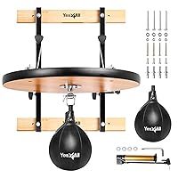 Yes4All 24 inches Adjustable Speed Bag Platform with 2 Speed Balls, Wall Mount Punching Bag Boxing Training Full Kit