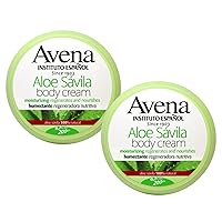 Avena Instituto Español Aloe Savila Body Cream, Moisturizing, Regenerates and Nourishes, 2-pack Of 6.7 FL Oz each, 2 Jars