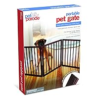 Pet Parade Folding Pet Gate, Brown, Extra Wide