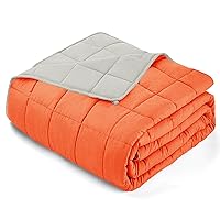 yescool Weighted Blanket for Adults (20 lbs, 60” x 80”, Orange) Cooling Heavy Blanket for Sleeping Perfect for 190-210 lbs, Queen Size Breathable Blanket with Premium Glass Bead, Machine Washable