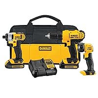 DEWALT 20V MAX Cordless Drill Combo Kit, 3-Tool, Battery and Charger Included (DCK340C2)