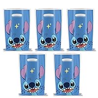 JVRUXLU 30pcs Stitch Party Gift Bags Blue Stitch Birthday Party Decorations Supplies Blue Stitch Birthday Party Candy Bags (A)