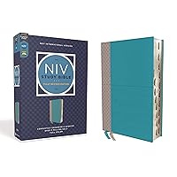 NIV Study Bible, Fully Revised Edition (Study Deeply. Believe Wholeheartedly.), Leathersoft, Teal/Gray, Red Letter, Thumb Indexed, Comfort Print