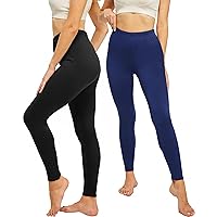 Women's Thermal Underwear Long Johns, 2 Pack Fleece Lined Thermal Pants for Women Compression Leggings Cold Weather