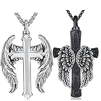 Cross Necklace for Men Women Cremation Jewelry for Human Ashes Cross Urn Pendant Necklace