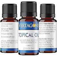 Topical Oil 5ml (4 Bottle) Instant Relief of Vertigo Symptoms Including Dizziness, Nausea, Motion Sickness, Spinning
