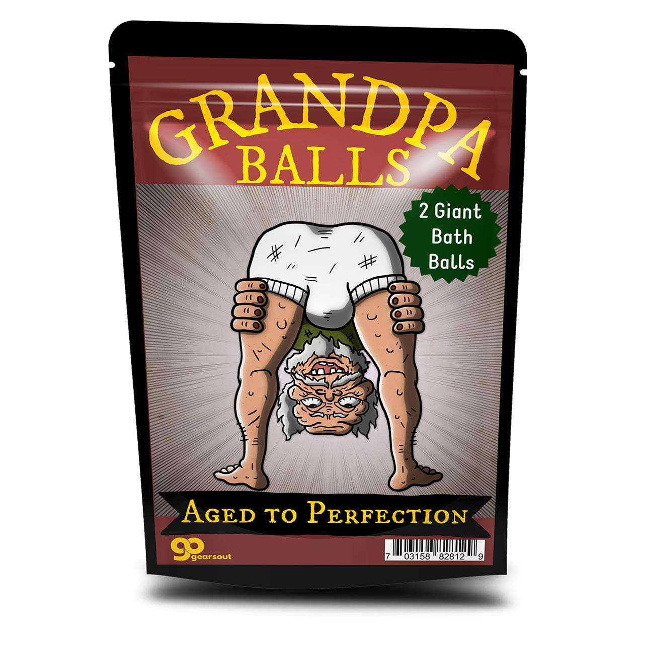 Grandpa Balls Bath Bombs - Funny Old Man Design - XL Bath Fizzers for Men - Root Beer Scent, 2 pk