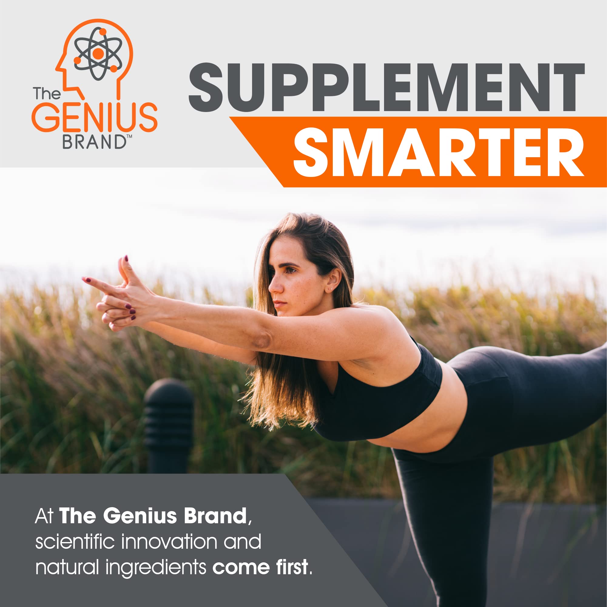 Genius Mindfulness Supplement, Nootropic Cognitive Brain Booster Enhances Memory, Focus & Energy - Natural Calming Supplement with Ashwagandha, NeuroFactor, & Blueberry Extract - 30 Veggie Capsules
