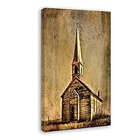 RUIUIPTG Farmhouse Village Church Picture Art Poster Religious Beliefs Poster (5) Canvas Painting Posters And Prints Wall Art Pictures for Living Room Bedroom Decor 12x18inch(30x45cm) Frame-style