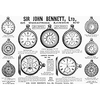Pocket Watches 1896 Nadvertisement For Pocket Watches Designed By Sir John Bennett Of London Line Engraving 1896 Poster Print by (18 x 24)