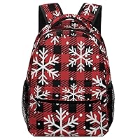 Laptop Backpack for Traveling Christmas Buffalo Plaid Snowflake Carry on Business Backpack for Men Women Casual Daypack Hiking Sporting Bag