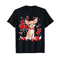 Valentines Day Chihuahua dog Heart Love Day Dog Lover T-Shirt